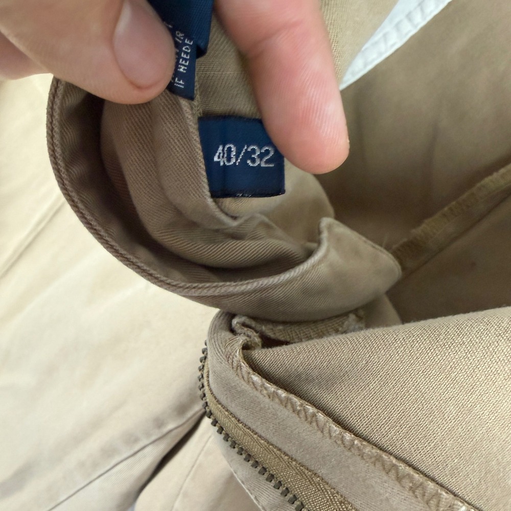 Polo Ralph Lauren Mens Khaki Chino Pants 100% Cotton Straight Leg 40x32 Brown - Picture 8 of 10